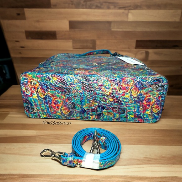 Brahmin RARE Small Elaine Tote Blue Ammolite NWT - Picture 4 of 4